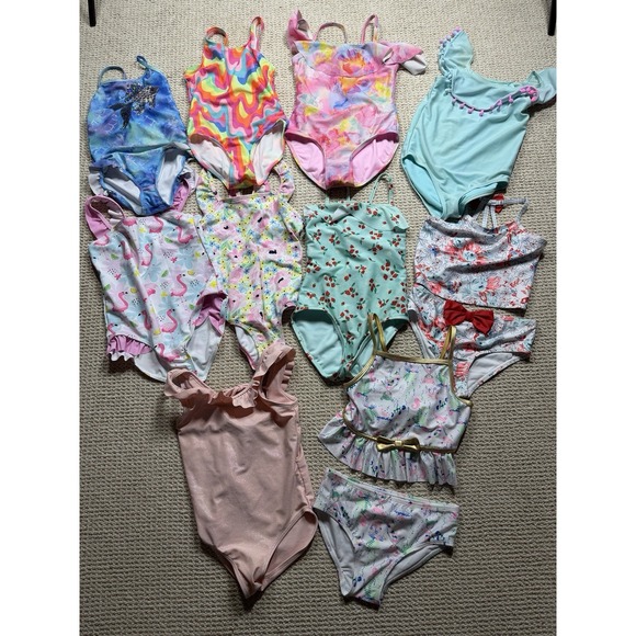 Cat & Jack Other - Lot Of Girls‎ Bathing Suits XS 6/7 Cat & Jack Bmagical Crown & Ivy Unbranded